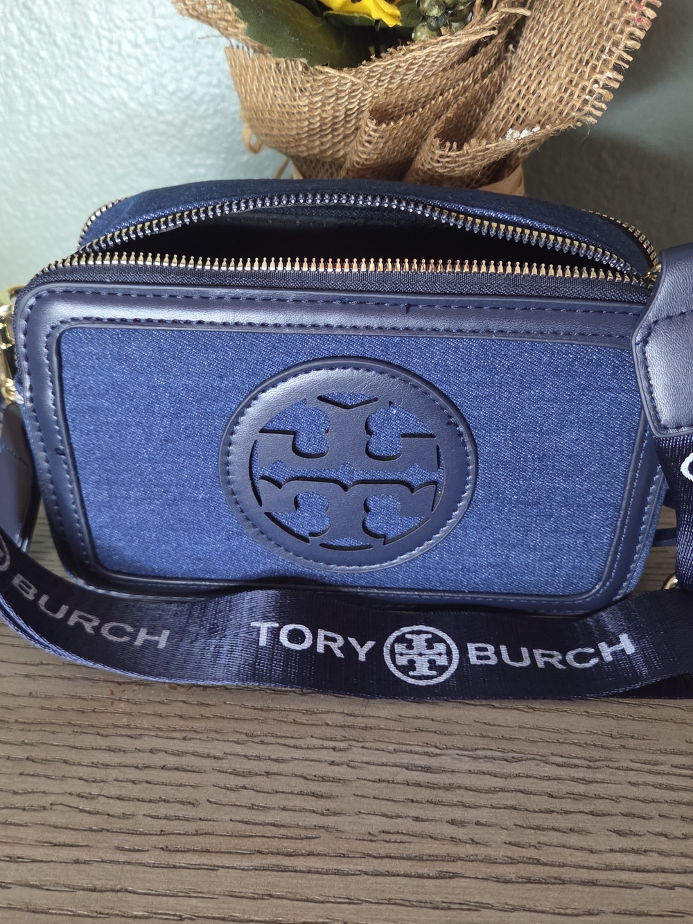 Tory Burch Navy Crossbody Camera Bag